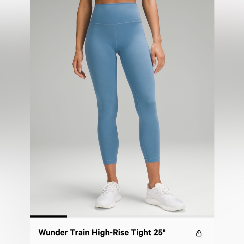 lululemon athletica Wunder Train High-Rise Tight 25" in Dusty Blue